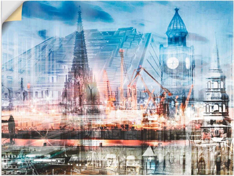 Artland Artprint Hamburg Collage II als artprint op linnen muursticker in verschillende maten