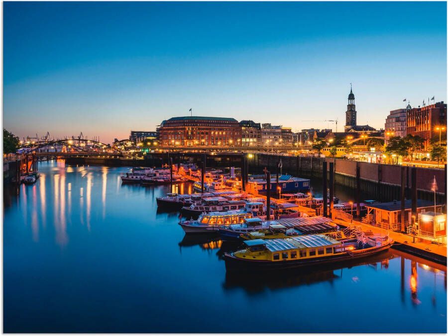 Artland Artprint Hamburg Havenpanorama met Michel als artprint van aluminium artprint voor buiten artprint op linnen poster in verschillende maten. maten - Foto 4