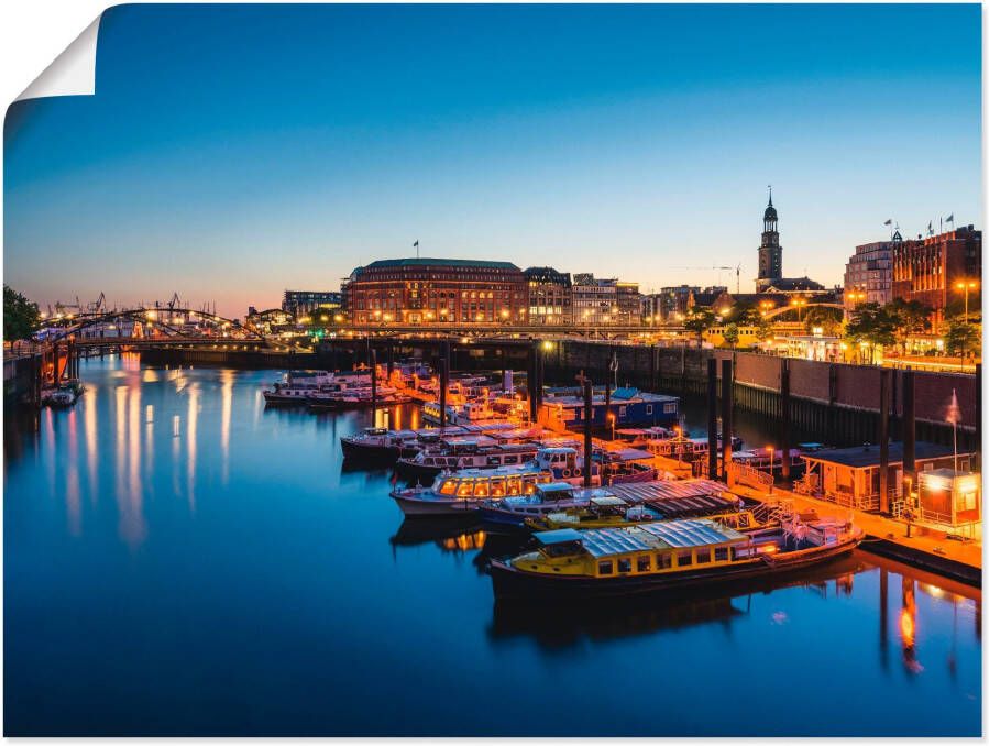 Artland Artprint Hamburg Havenpanorama met Michel als artprint van aluminium artprint voor buiten artprint op linnen poster in verschillende maten. maten - Foto 3