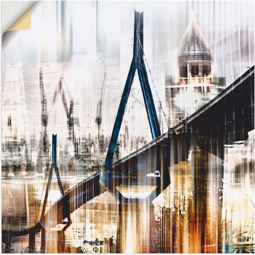 Artland Artprint Hamburg Skyline collage III als artprint op linnen muursticker in verschillende maten