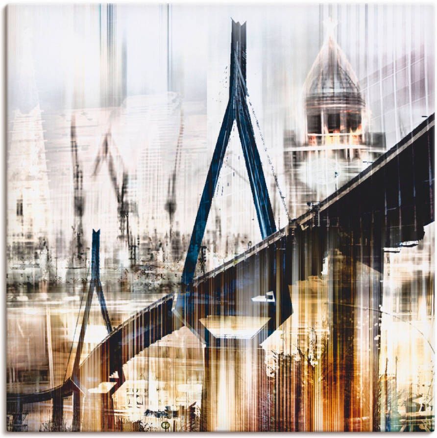Artland Artprint Hamburg Skyline collage III als artprint op linnen muursticker in verschillende maten