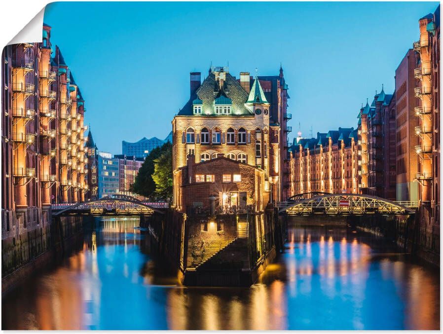 Artland Artprint Hamburg Waterkasteel in Speicherstadt 2 als artprint van aluminium artprint voor buiten poster in diverse formaten