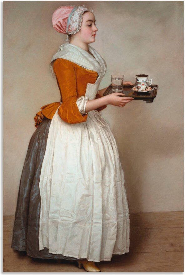 Artland Artprint Het chocolademeisje. Ca. 1744x45 als artprint van aluminium artprint voor buiten artprint op linnen poster muursticker