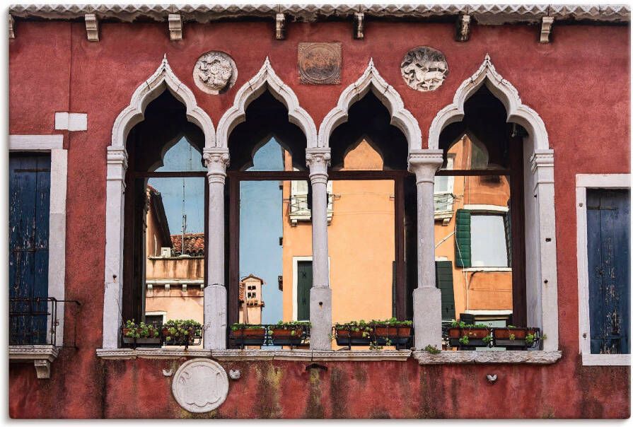 Artland Artprint Historisch gebouw oude binnenstad van Venetië als artprint op linnen poster muursticker in verschillende maten