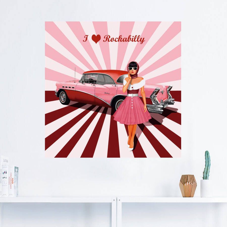 Artland Artprint Ik hou van rockabilly als artprint van aluminium artprint voor buiten artprint op linnen poster muursticker