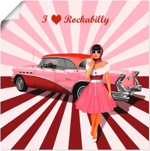 Artland Artprint Ik hou van rockabilly in vele afmetingen & productsoorten artprint van aluminium artprint voor buiten artprint op linnen poster muursticker wandfolie ook geschikt voor de badkamer (1 stuk)