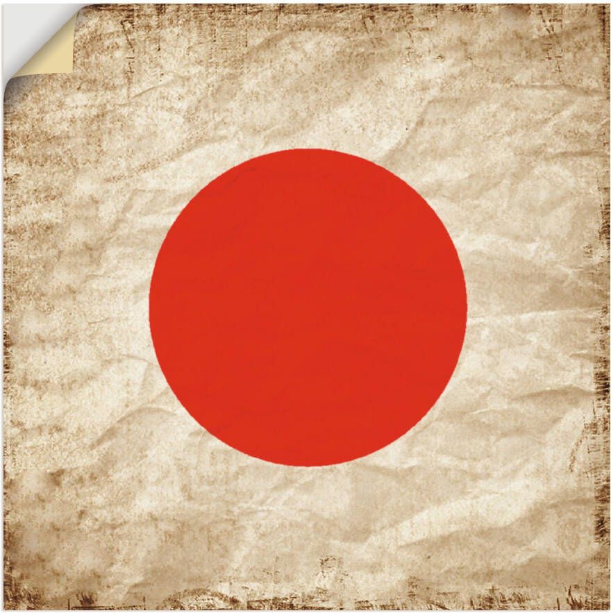 Artland Artprint Japanse vlag Japan symbool als artprint op linnen muursticker in verschillende maten