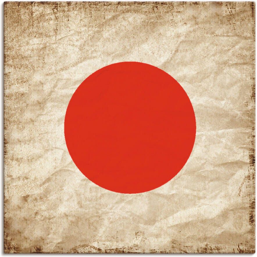 Artland Artprint Japanse vlag Japan symbool als artprint op linnen muursticker in verschillende maten