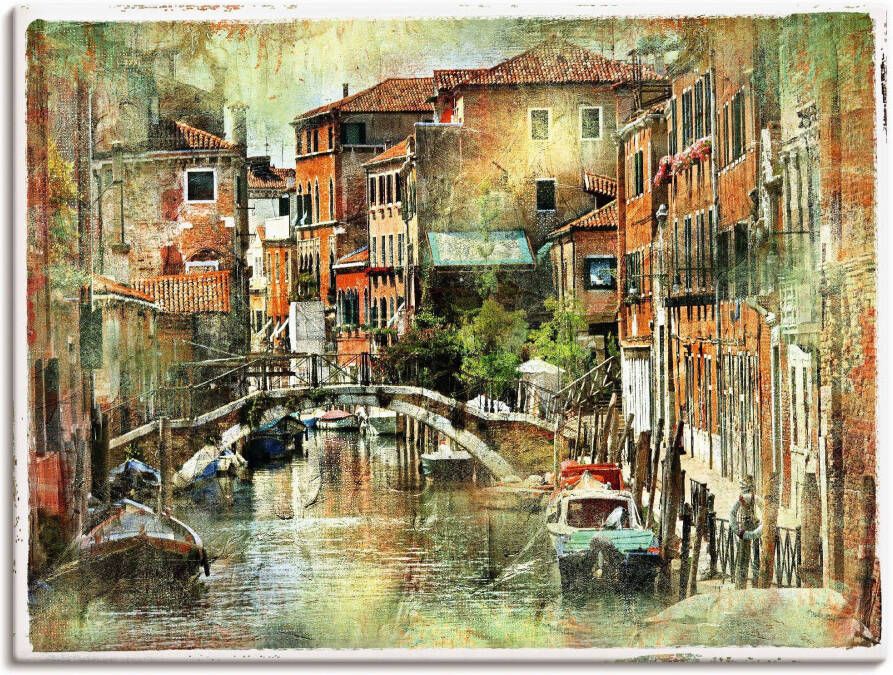 Artland Artprint Kanaal in Venetië als artprint op linnen poster muursticker in verschillende maten