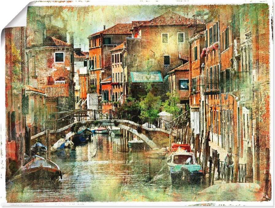 Artland Artprint Kanaal in Venetië als artprint op linnen poster muursticker in verschillende maten - Foto 4