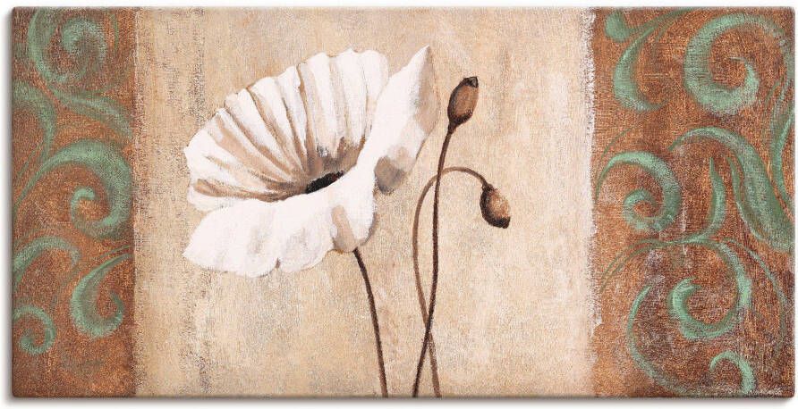 Artland Artprint Klaprozen met ornamenten als artprint op linnen poster in verschillende formaten maten