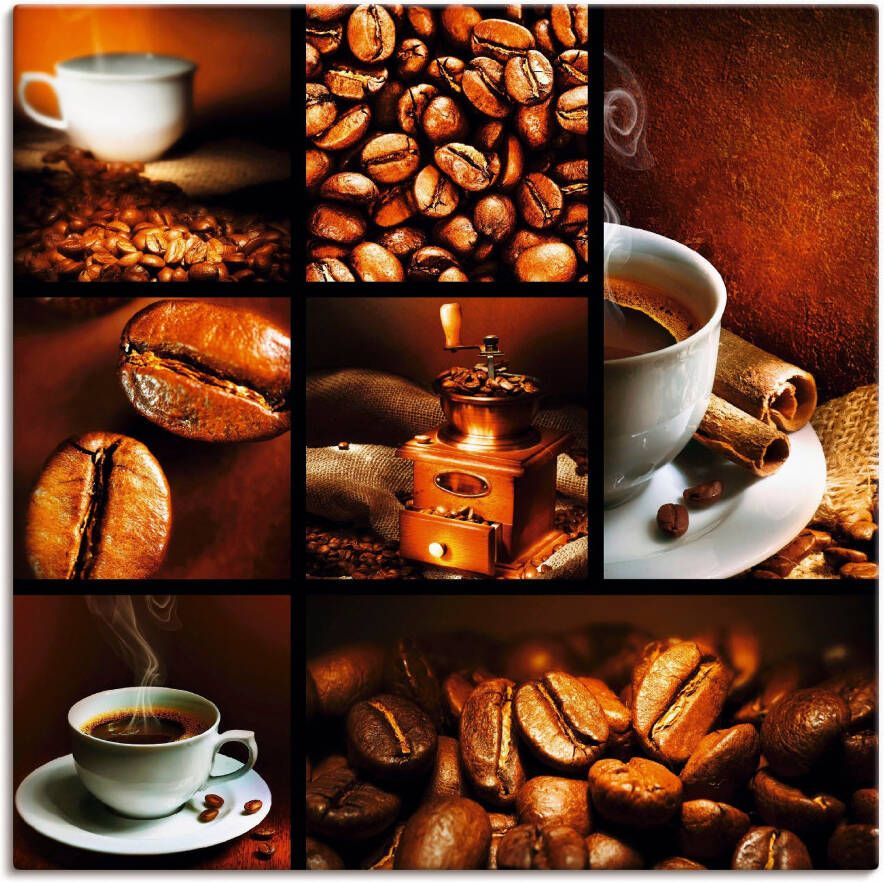 Artland Artprint Koffie collage als artprint op linnen poster muursticker in verschillende maten