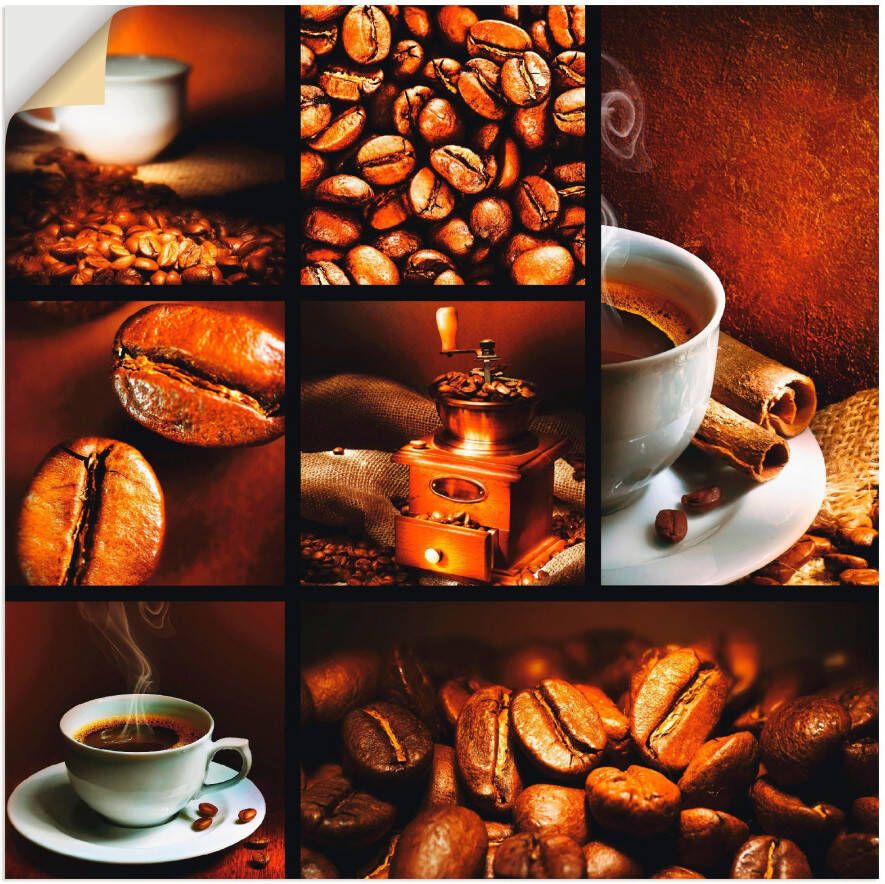 Artland Artprint Koffie collage als artprint op linnen poster muursticker in verschillende maten