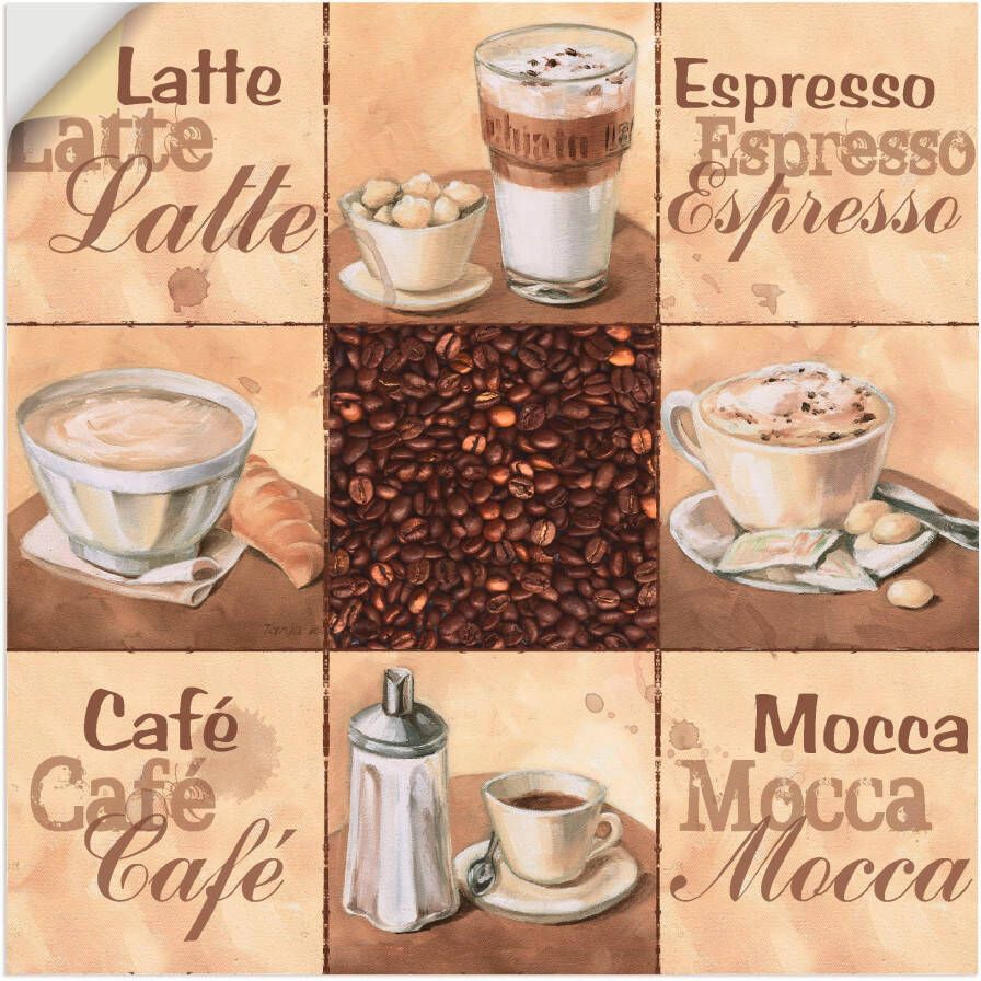 Artland Artprint Koffie collage II als artprint van aluminium artprint op linnen muursticker verschillende maten