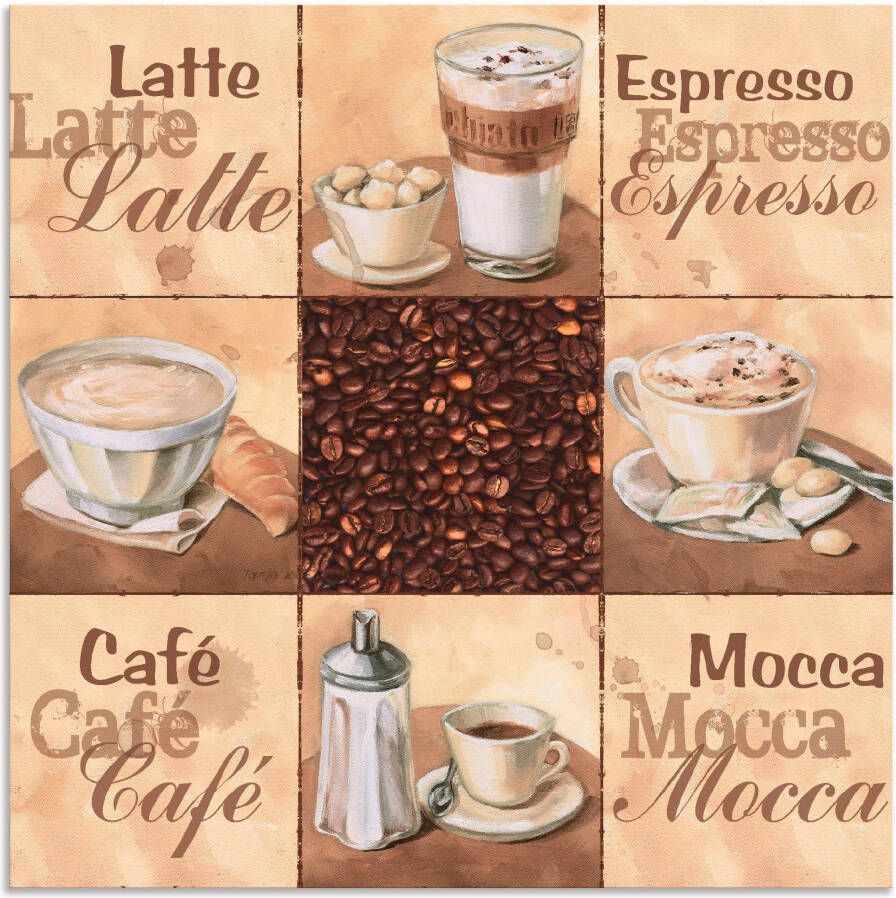 Artland Artprint Koffie collage II als artprint van aluminium artprint op linnen muursticker verschillende maten