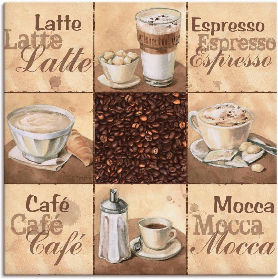 Artland Artprint Koffie collage II als artprint van aluminium artprint op linnen muursticker verschillende maten