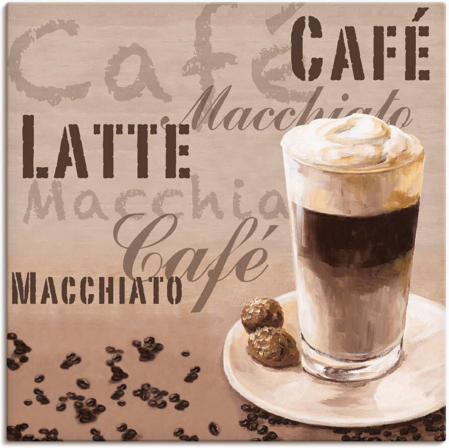 Artland Artprint Koffie latte macchiato als artprint op linnen muursticker in verschillende maten - Foto 6