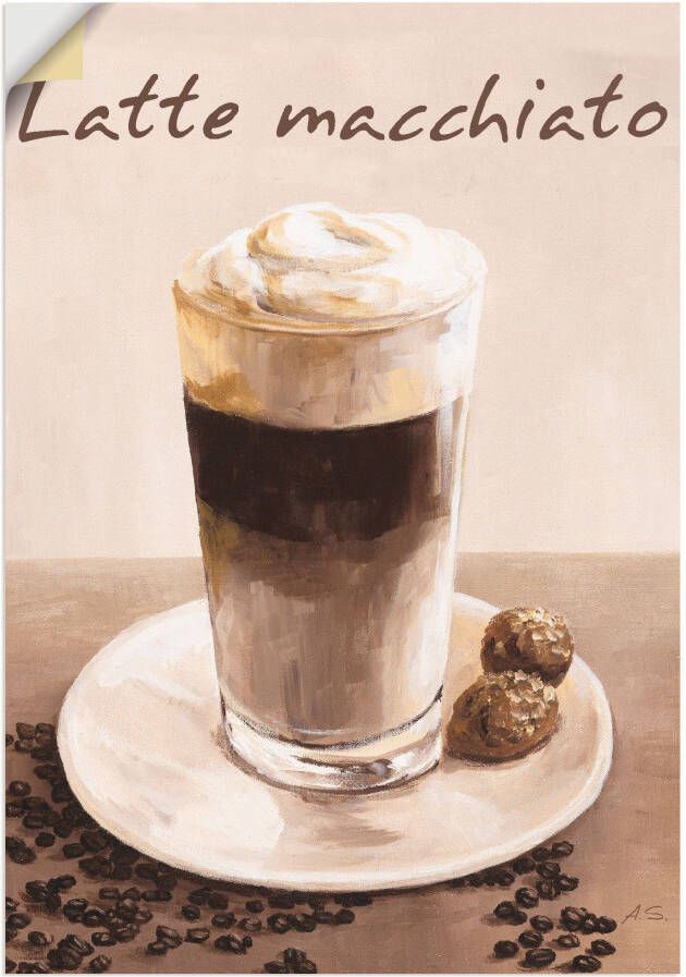 Artland Artprint Latte macchiato koffie als poster muursticker in verschillende maten