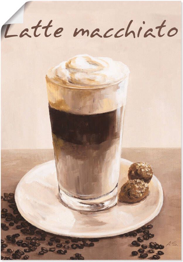 Artland Artprint Latte macchiato koffie als poster muursticker in verschillende maten