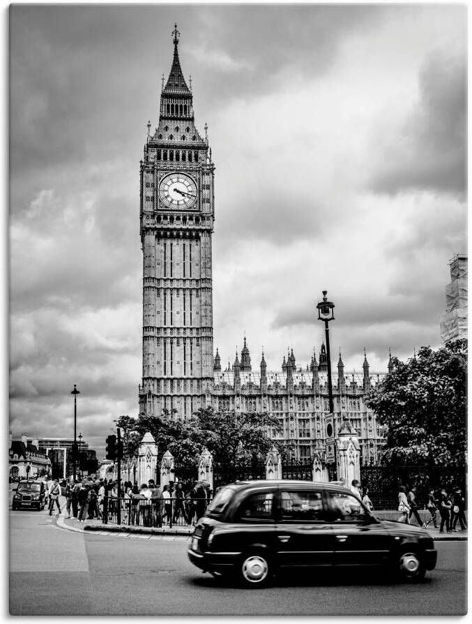 Artland Artprint Londen Taxi en Big Ben als artprint op linnen poster in verschillende formaten maten - Foto 3