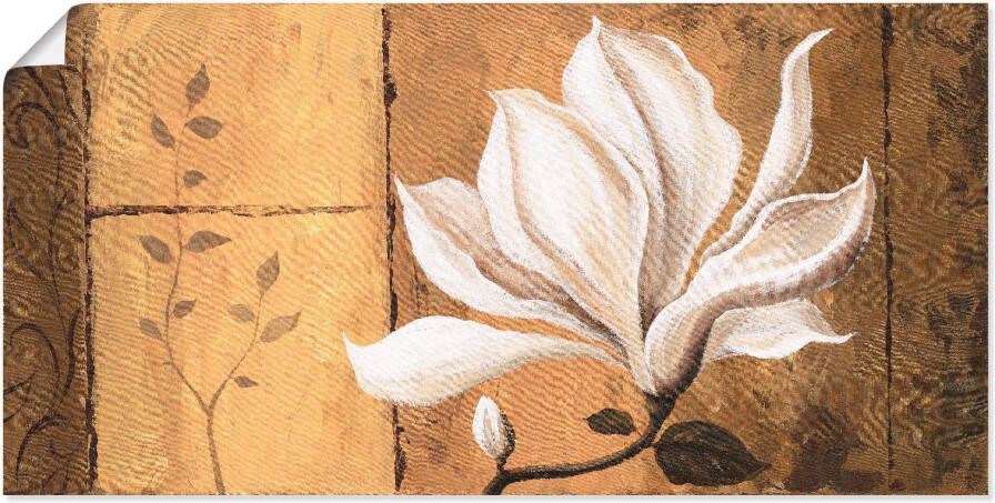 Artland Artprint Magnolia aan goud bruin als artprint op linnen poster in verschillende formaten maten - Foto 4
