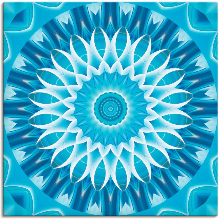 Artland Artprint Mandala blauw bloem als artprint op linnen in verschillende maten - Foto 1