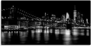 Artland Artprint Manhattan skyline & Brooklyn Bridge in vele afmetingen & productsoorten artprint van aluminium artprint voor buiten artprint op linnen poster muursticker wandfolie ook geschikt voor de badkamer (1 stuk)