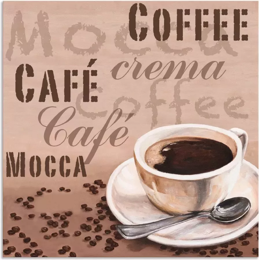 Artland Artprint Mocca Koffie in vele afmetingen & productsoorten artprint van aluminium artprint voor buiten artprint op linnen poster muursticker wandfolie ook geschikt voor de badkamer (1 stuk)