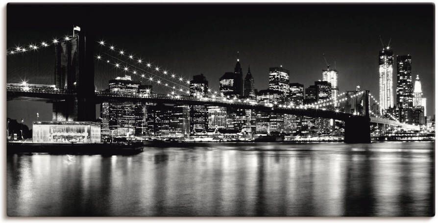 Artland Artprint Nachtelijke skyline Manhattan I als artprint van aluminium artprint voor buiten artprint op linnen poster muursticker - Foto 3