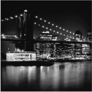 Artland Artprint New York Brooklyn Bridge 's nachts in vele afmetingen & productsoorten artprint van aluminium artprint voor buiten artprint op linnen poster muursticker wandfolie ook geschikt voor de badkamer (1 stuk)