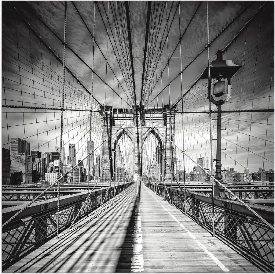 Artland Artprint New York City Brooklyn Bridge als artprint van aluminium artprint voor buiten artprint op linnen poster in verschillende maten. maten - Foto 1