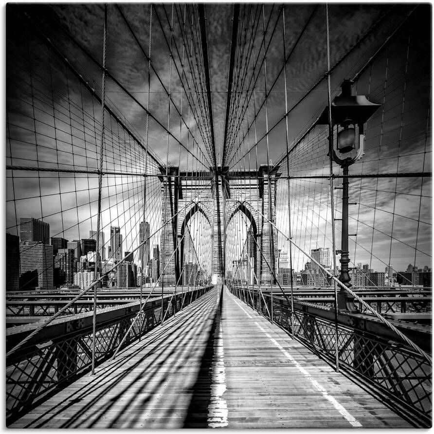 Artland Artprint New York City Brooklyn Bridge als artprint van aluminium artprint voor buiten artprint op linnen poster in verschillende maten. maten - Foto 3