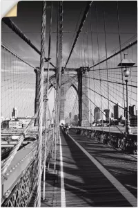 Artland Artprint New York City Brooklyn Bridge in vele afmetingen & productsoorten artprint van aluminium artprint voor buiten artprint op linnen poster muursticker wandfolie ook geschikt voor de badkamer (1 stuk)