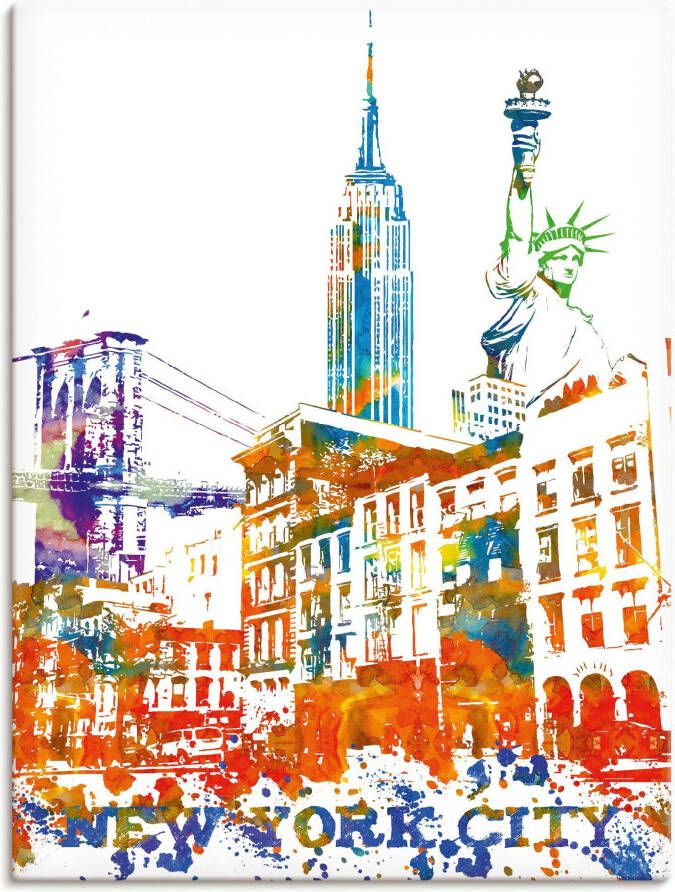 Artland Artprint New York City grafisch als artprint van aluminium artprint op linnen muursticker of poster in verschillende maten
