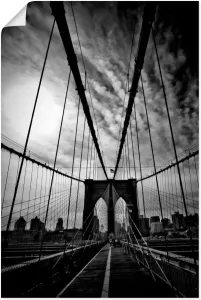 Artland Artprint New York City Machtige Brooklyn Bridge in vele afmetingen & productsoorten artprint van aluminium artprint voor buiten artprint op linnen poster muursticker wandfolie ook geschikt voor de badkamer (1 stuk)