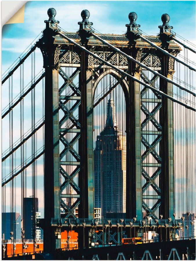 Artland Artprint New York Manhattan Bridge als artprint op linnen muursticker in verschillende maten