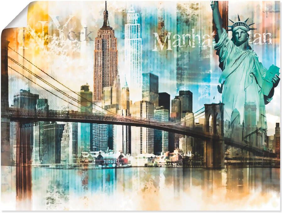 Artland Artprint New York skyline collage IV als artprint op linnen poster in verschillende formaten maten - Foto 1