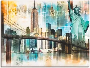 Artland Artprint New York skyline collage IV in vele afmetingen & productsoorten -artprint op linnen poster muursticker wandfolie ook geschikt voor de badkamer (1 stuk)