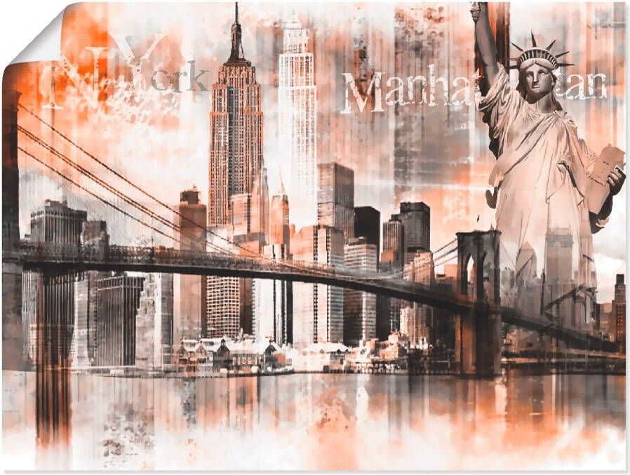 Artland Artprint New York skyline collage V als artprint op linnen poster in verschillende formaten maten