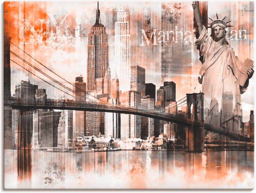 Artland Artprint New York skyline collage V als artprint op linnen poster in verschillende formaten maten - Foto 3