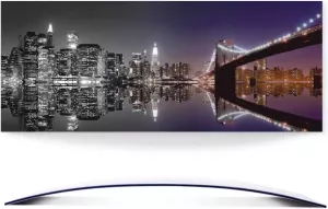 Artland Artprint New York skyline nachtelijke reflectie gebogen 3d-optiek (1 stuk)