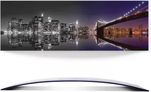 Artland Artprint New York skyline nachtelijke reflectie gebogen 3d-optiek (1 stuk)