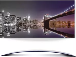 Artland Artprint New York skyline nachtelijke reflectie gebogen 3d-optiek (1 stuk)