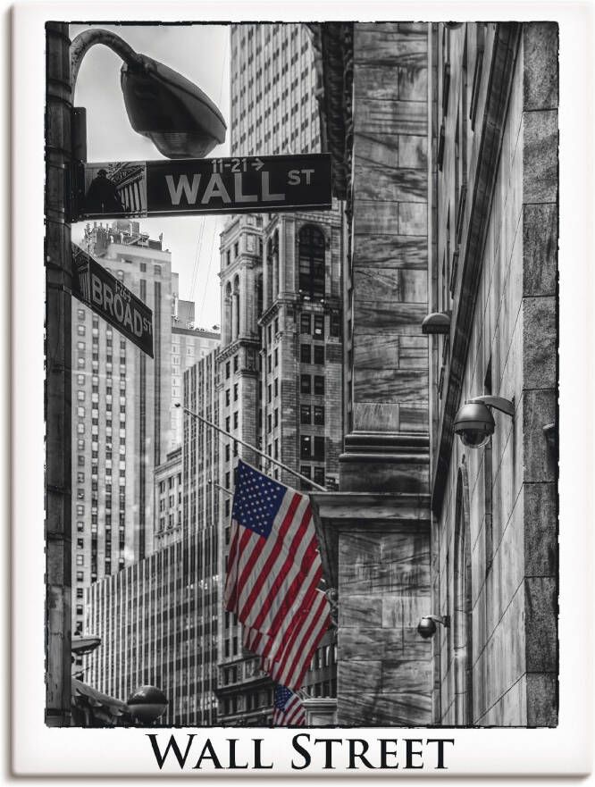 Artland Artprint New York wal Street als artprint op linnen poster in verschillende formaten maten - Foto 1