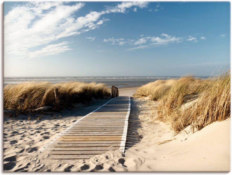 Artland Artprint Noordzeestrand op Langeoog pier als artprint van aluminium artprint op linnen muursticker verschillende maten - Foto 4