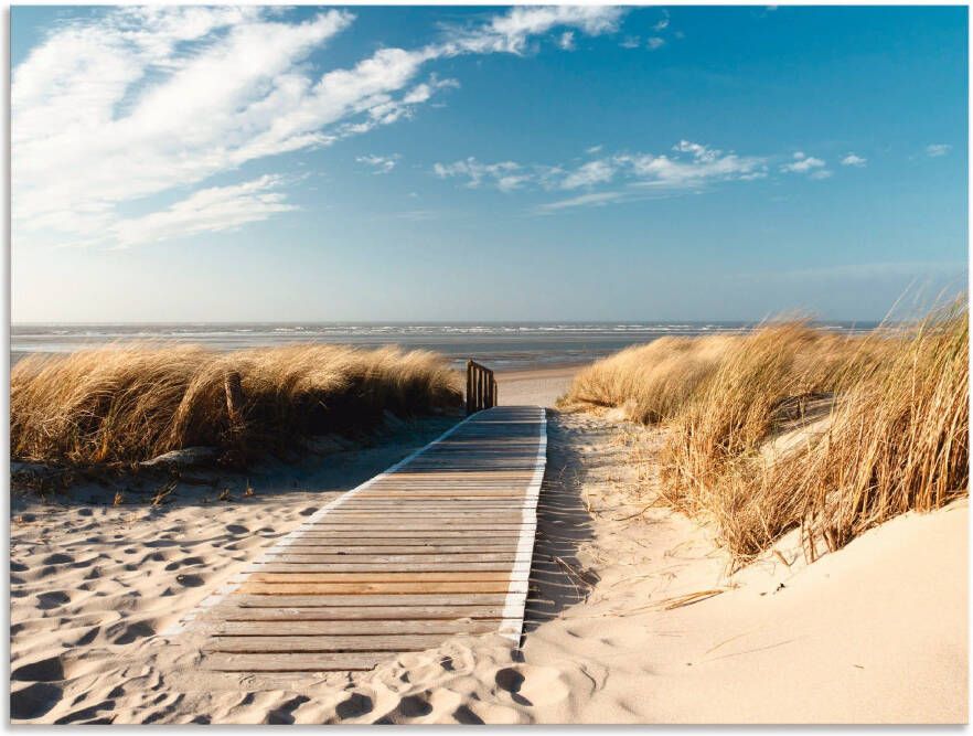 Artland Artprint Noordzeestrand op Langeoog pier als artprint van aluminium artprint op linnen muursticker verschillende maten - Foto 5