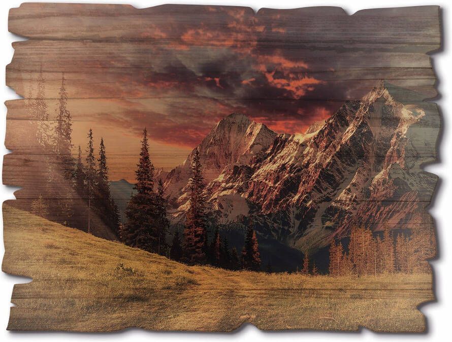 Artland Artprint op hout Alpien hoogland - Foto 4