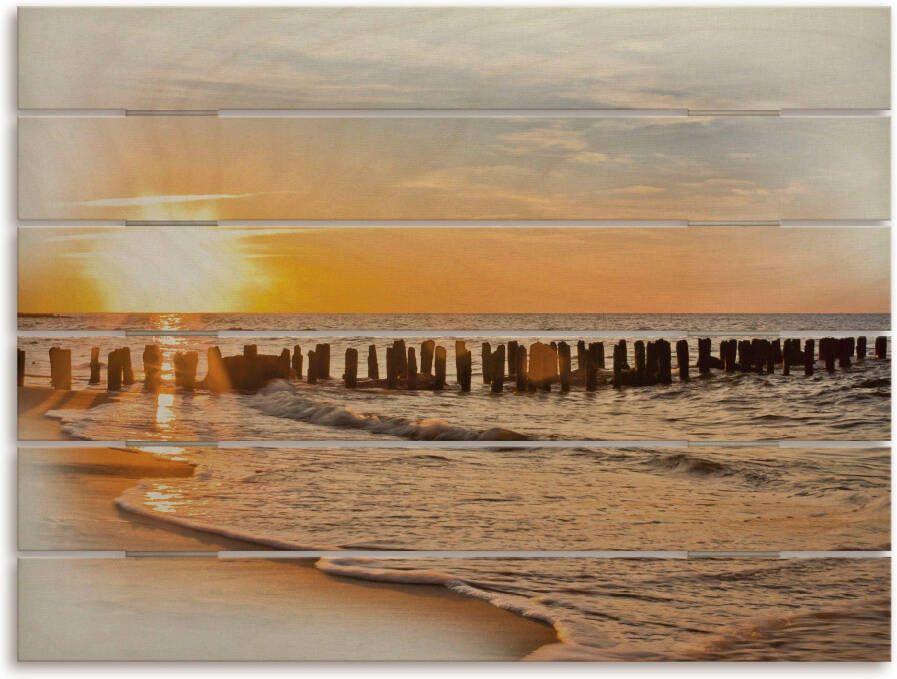 Artland Artprint op hout Mooie zonsondergang aan het strand - Foto 3