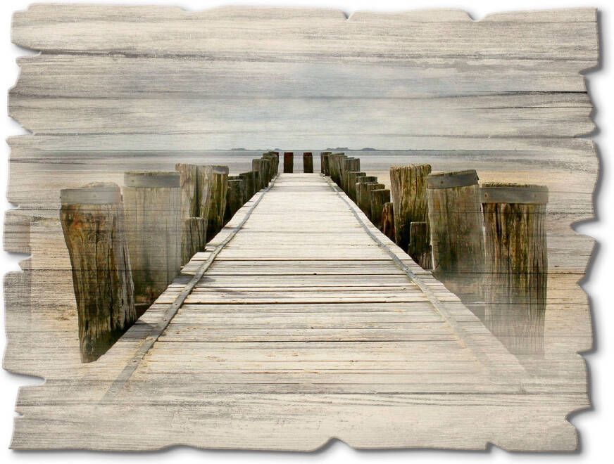 Artland Artprint op hout Pier in Watt - Foto 4