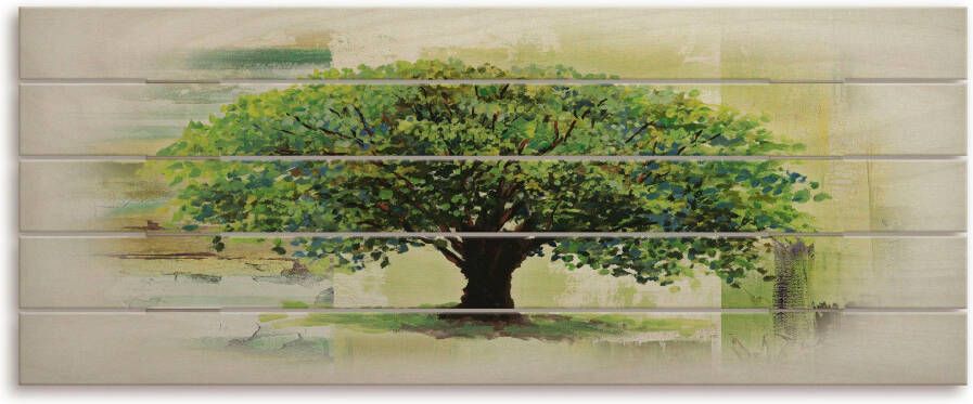 Artland Artprint op hout Voorjaarsboom op abstracte achtergrond - Foto 3